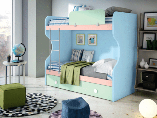 Litera de 90 x 190 con cama nido