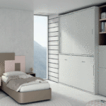 Cama abatible de 90 x 190 con armario puertas correderas