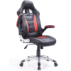Silla de estudio en polipiel negro y rojo