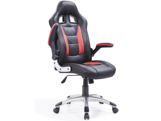 silla-estudio-rojo-negro Silla de estudio en polipiel negro y rojo