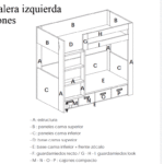 Litera vintage con 2 camas y 4 cajones inferiores.