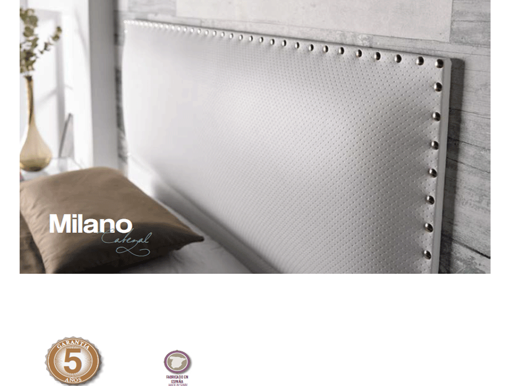 Cabezal modelo Milano tapizado con tachuelas.