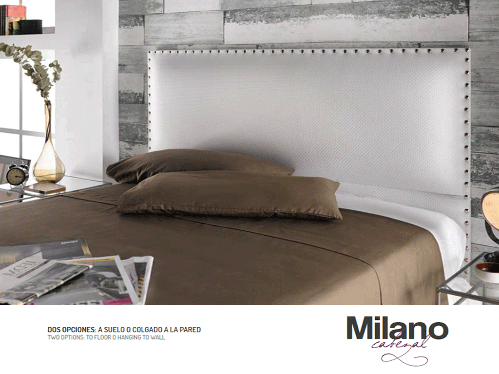 Cabezal modelo Milano tapizado con tachuelas.