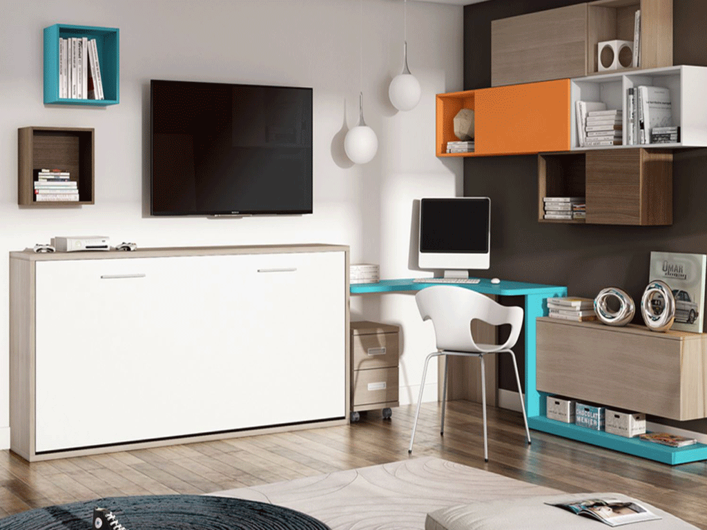 cama abatible horizontal para juvenil