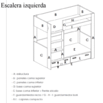 Litera con 2 camas y 2 cajones inferiores.