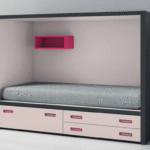 Cama vintage con cajones