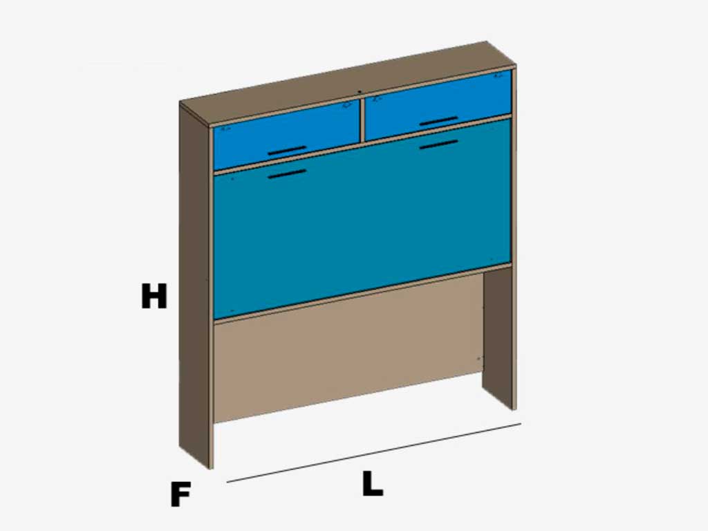 Litera abatible con cama nido con cajones