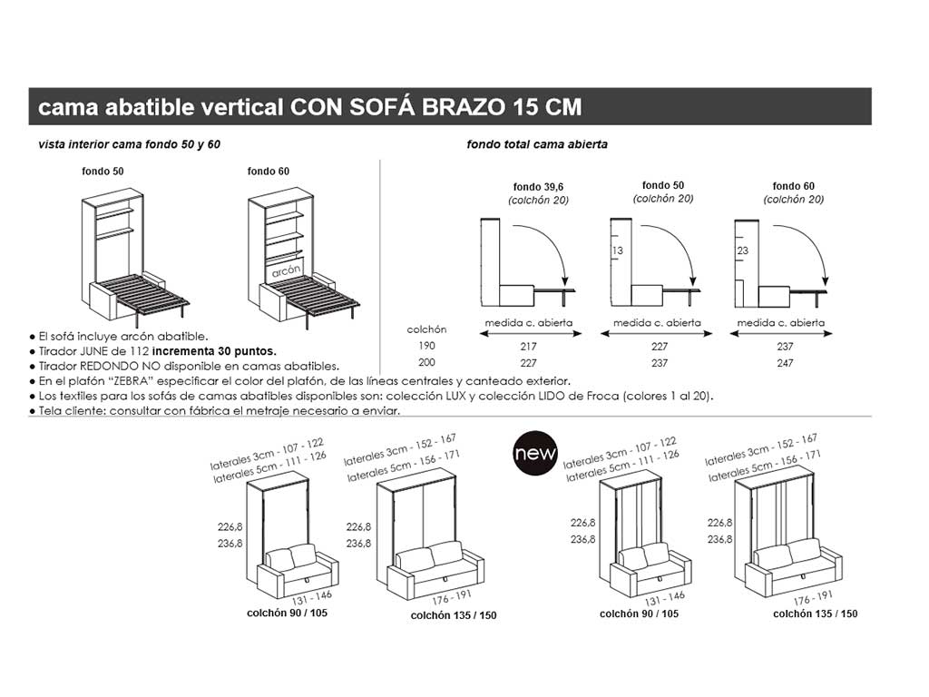 Cama abatible con sofá delante