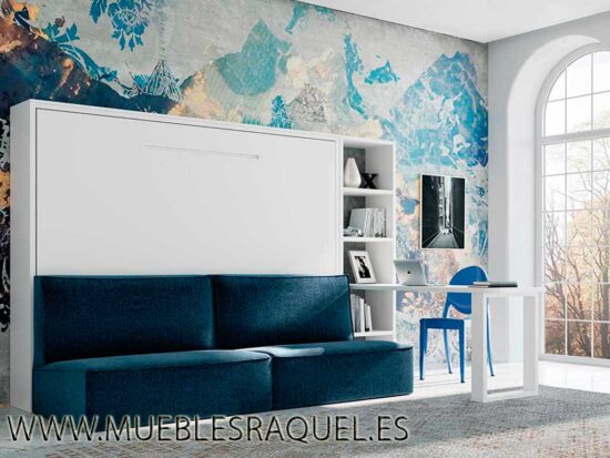 Cama abatible horizontal con sofá