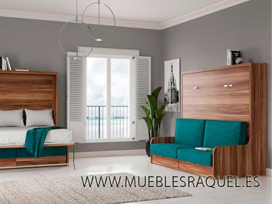 Cama-abatible-horizontal-con-sofá Cama abatible horizontal con sofá para pladur