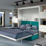 Cama abatible vertical con sofá arcón