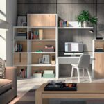 Librería y mesa estudio con camas abatibles