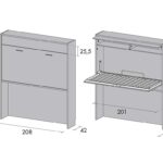 LITERA ABATIBLE 3 CAMAS CON ALTILLO ML MEDIDAS