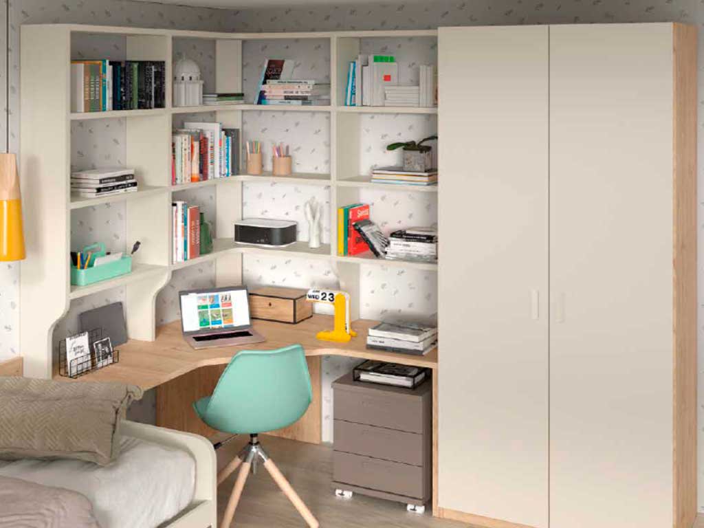 Librería a medida sobre mesa